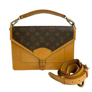 LOUIS VUITTON Shoulder Bag leather Brown Monogram Sac Biface