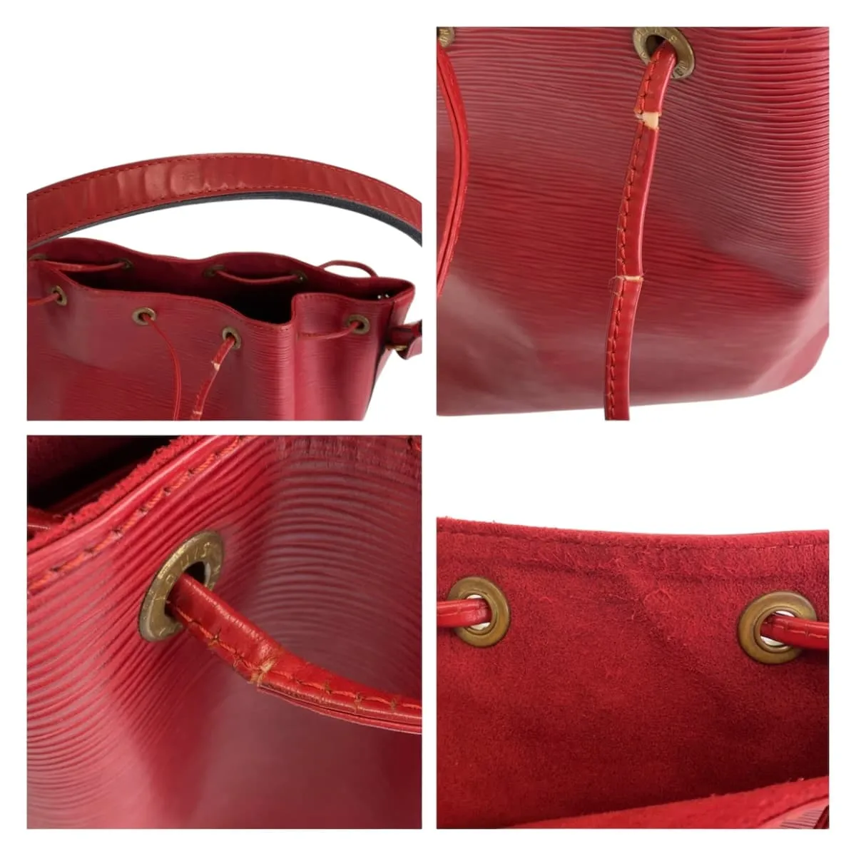 LOUIS VUITTON Shoulder Bag M44107 Epi Leather Red Gold Metal Epi Petit Noe