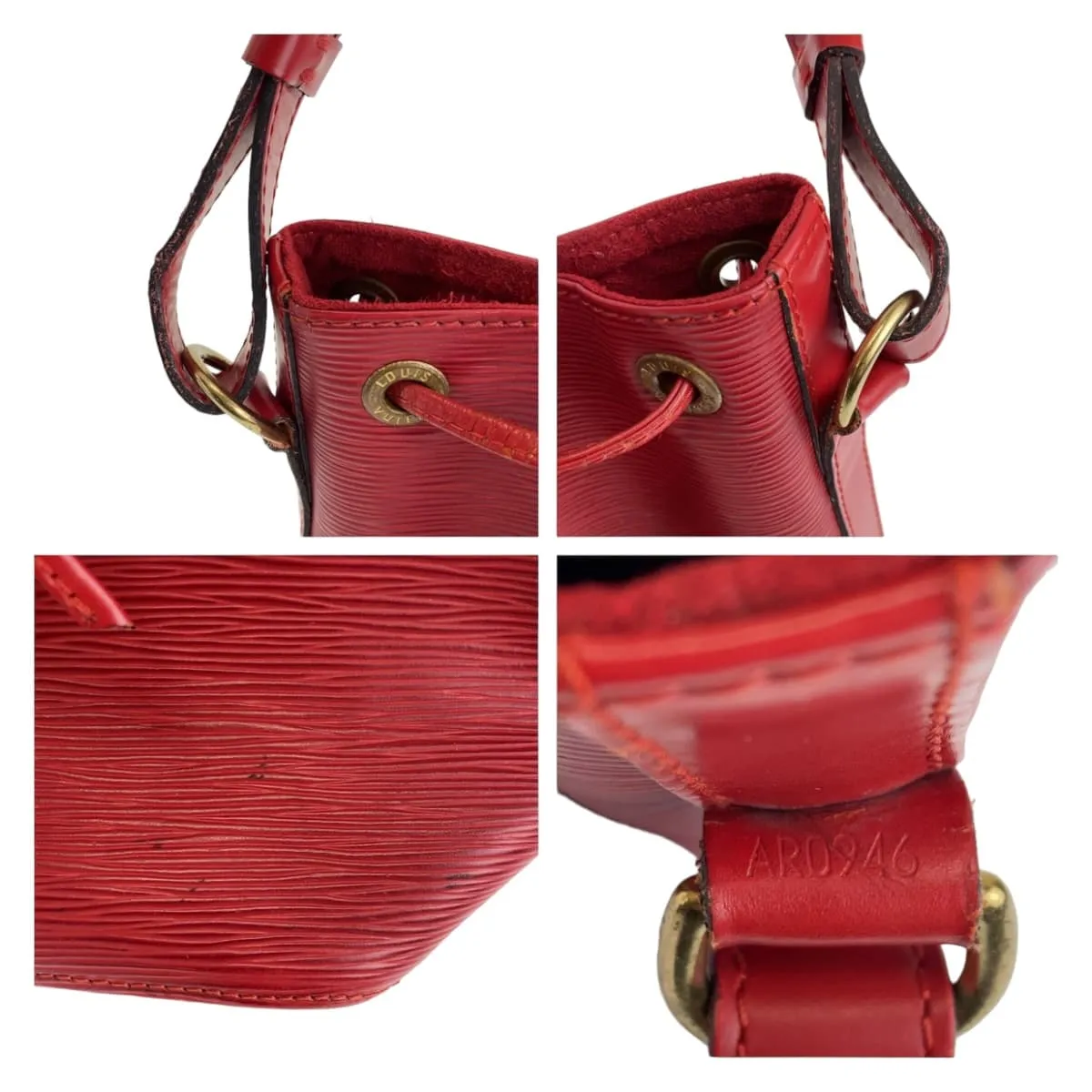 LOUIS VUITTON Shoulder Bag M44107 Epi Leather Red Gold Metal Epi Petit Noe
