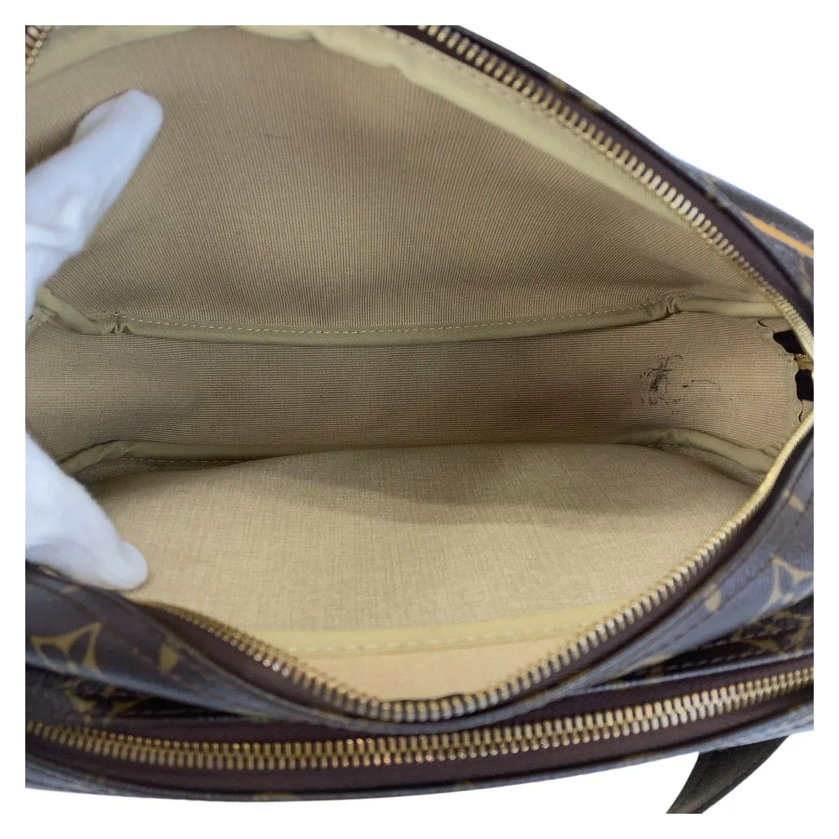LOUIS VUITTON Shoulder Bag M45254 PVC Brown Gold Metal Shoulder Bag Messenger bag Monogram Reporter PM Women Used