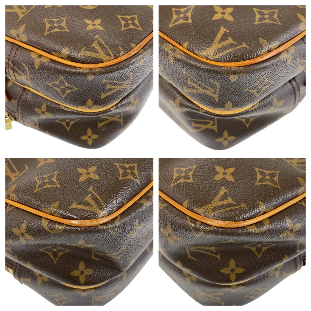 LOUIS VUITTON Shoulder Bag M45254 PVC Brown Gold Metal Shoulder Bag Messenger bag Monogram Reporter PM Women Used