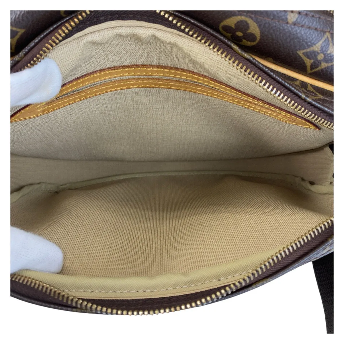 LOUIS VUITTON Shoulder Bag M45254 PVC Brown Gold Metal Shoulder Bag Messenger bag Monogram Reporter PM Women Used