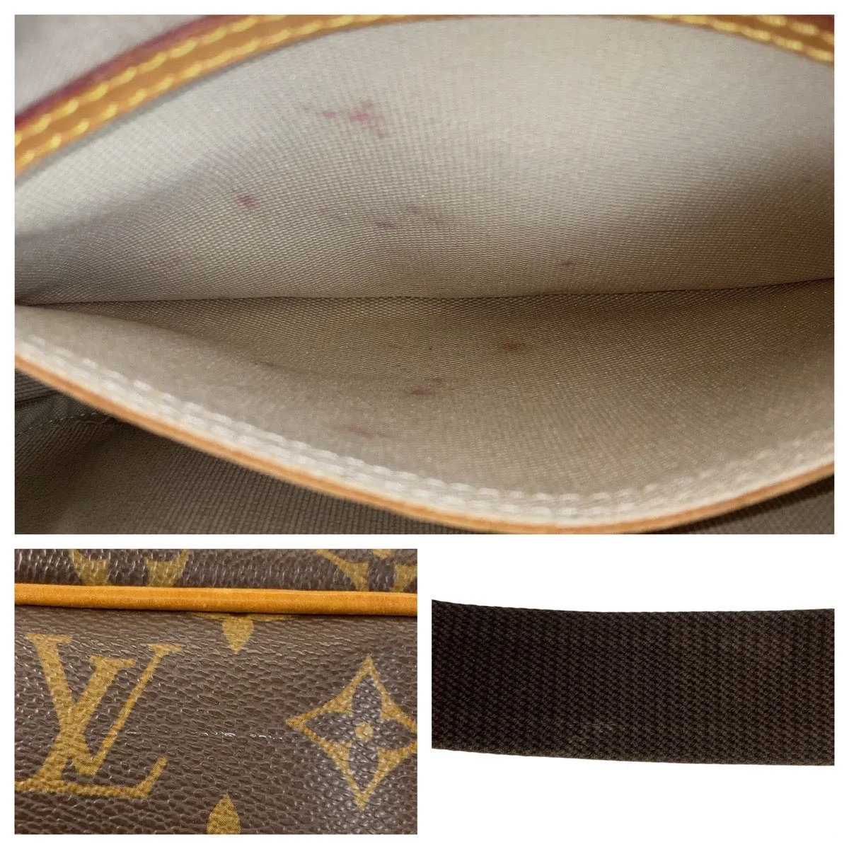 LOUIS VUITTON Shoulder Bag M45254 PVC Brown Gold Metal Shoulder Bag Messenger bag Monogram Reporter PM Women Used