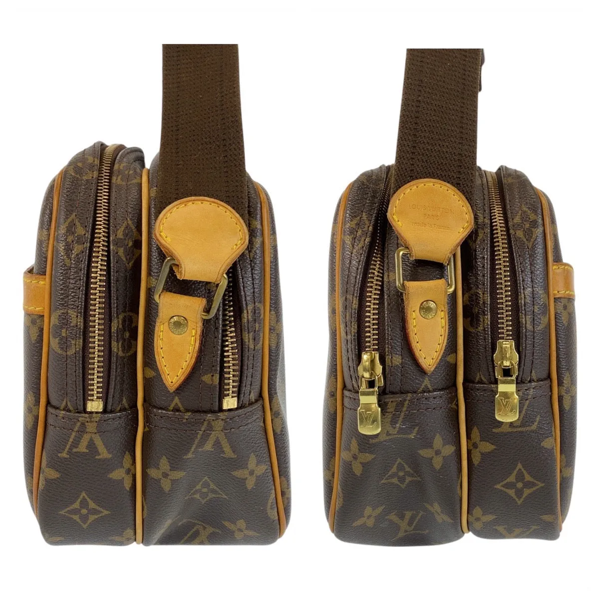 LOUIS VUITTON Shoulder Bag M45254 PVC Brown Gold Metal Shoulder Bag Messenger bag Monogram Reporter PM Women Used