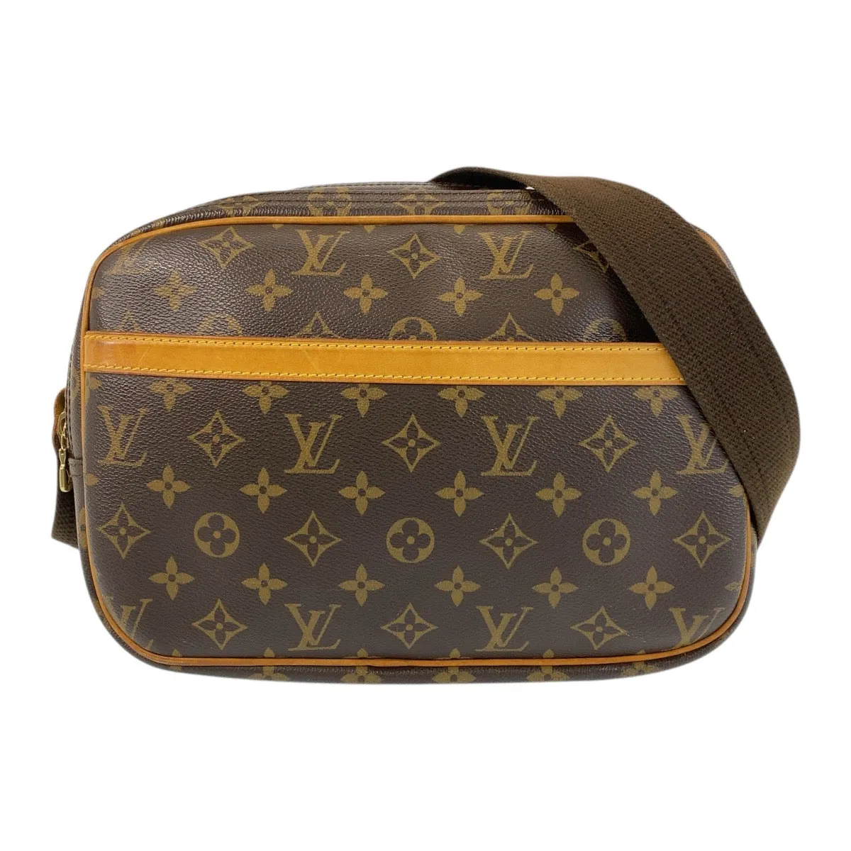 LOUIS VUITTON Shoulder Bag M45254 PVC Brown Gold Metal Shoulder Bag Messenger bag Monogram Reporter PM Women Used