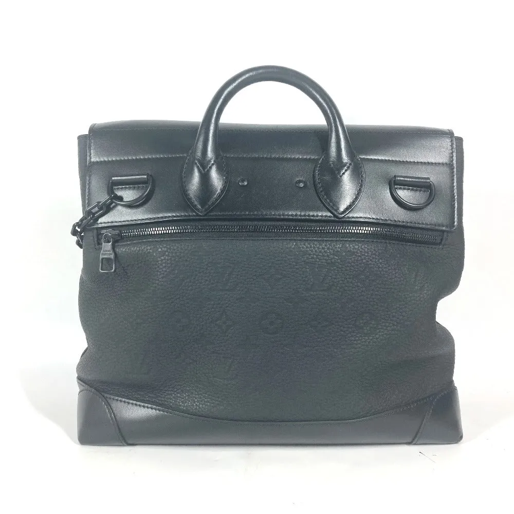 LOUIS VUITTON Shoulder Bag M55701 Taurillon Clemence Leather black Monogram Steamer PM
