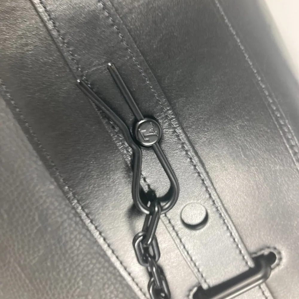 LOUIS VUITTON Shoulder Bag M55701 Taurillon Clemence Leather black Monogram Steamer PM