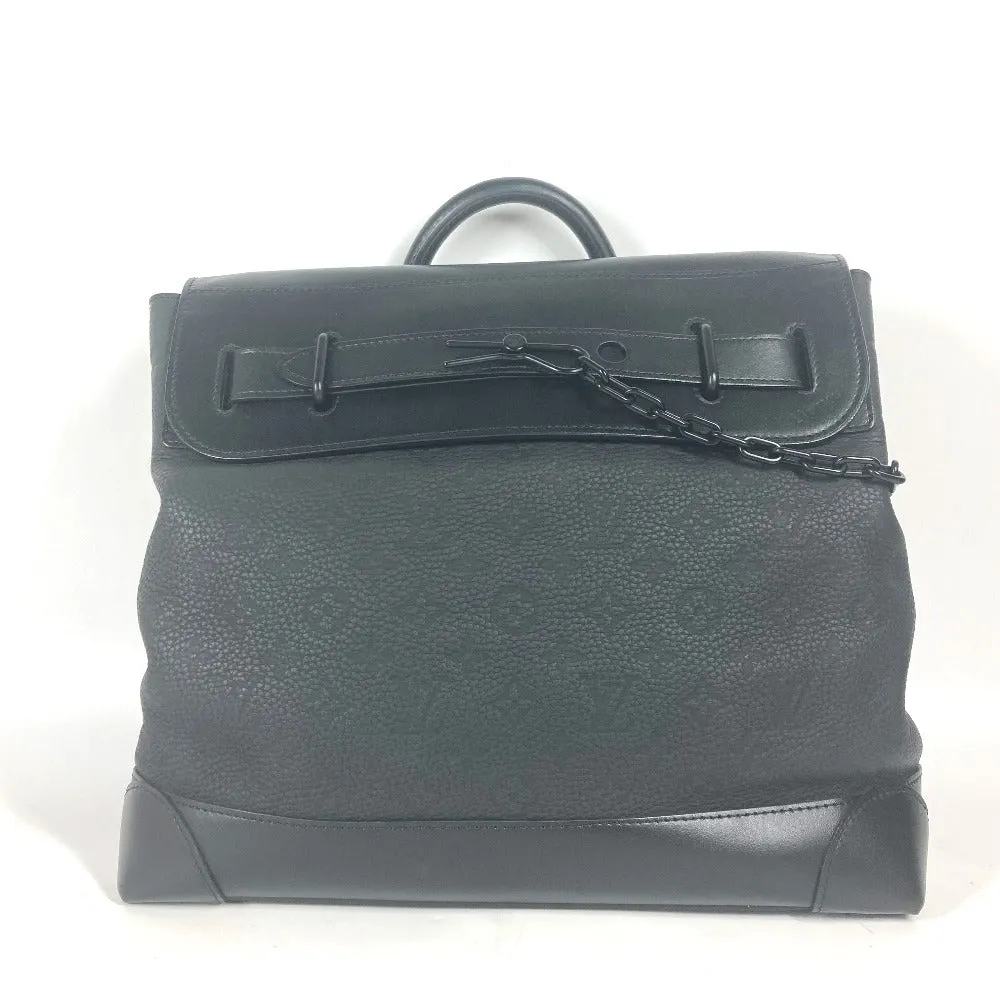 LOUIS VUITTON Shoulder Bag M55701 Taurillon Clemence Leather black Monogram Steamer PM