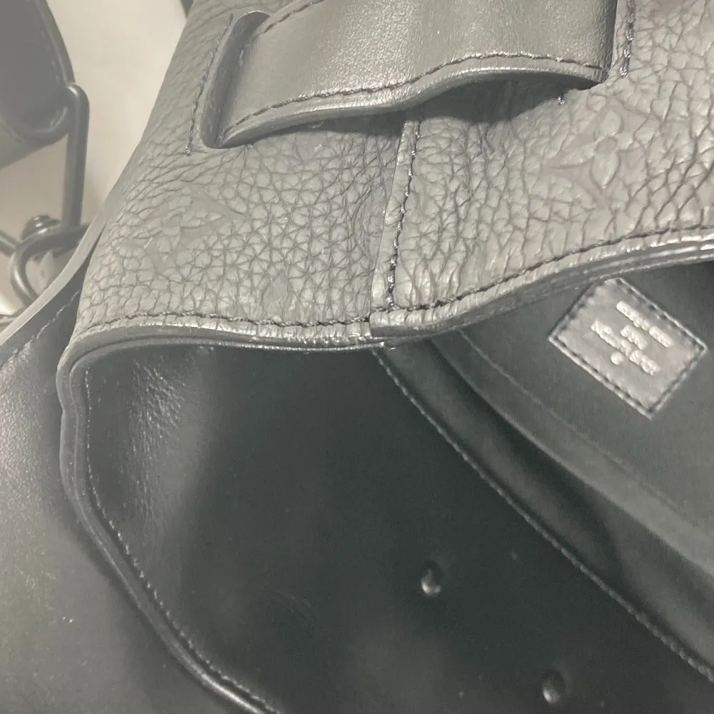LOUIS VUITTON Shoulder Bag M55701 Taurillon Clemence Leather black Monogram Steamer PM