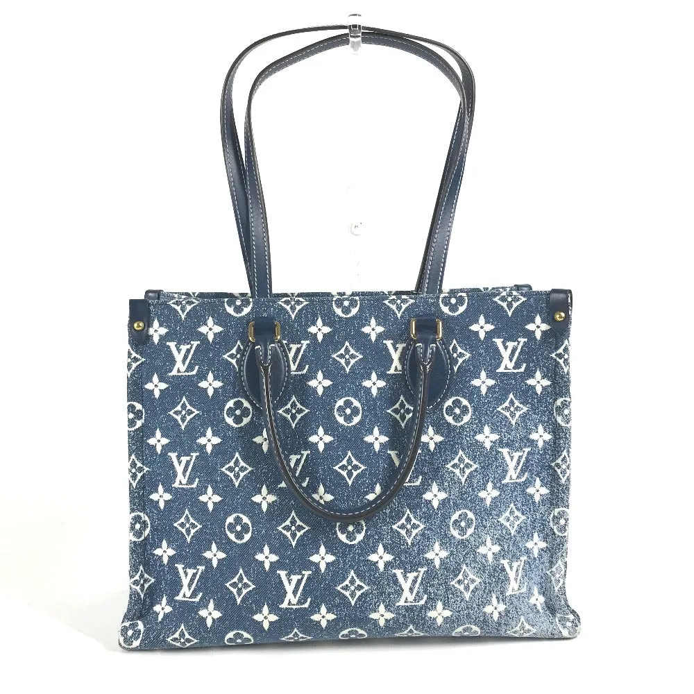 LOUIS VUITTON Shoulder Bag M59608 Monogram denim canvas, leather blue Monogram Denim Jacquard On the Go MM