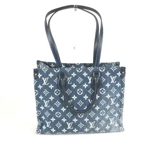 LOUIS VUITTON Shoulder Bag M59608 Monogram denim canvas, leather blue Monogram Denim Jacquard On the Go MM