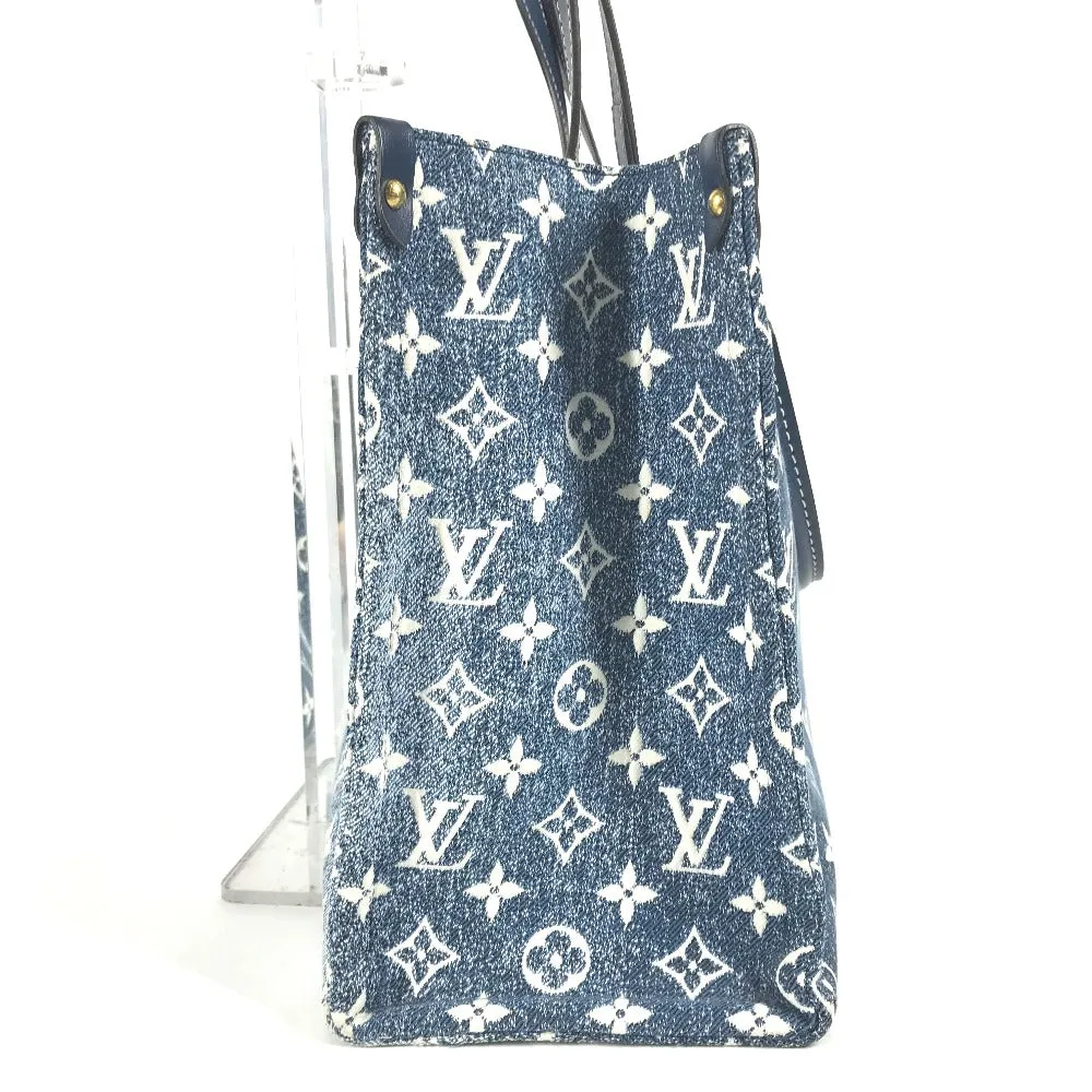 LOUIS VUITTON Shoulder Bag M59608 Monogram denim canvas, leather blue Monogram Denim Jacquard On the Go MM