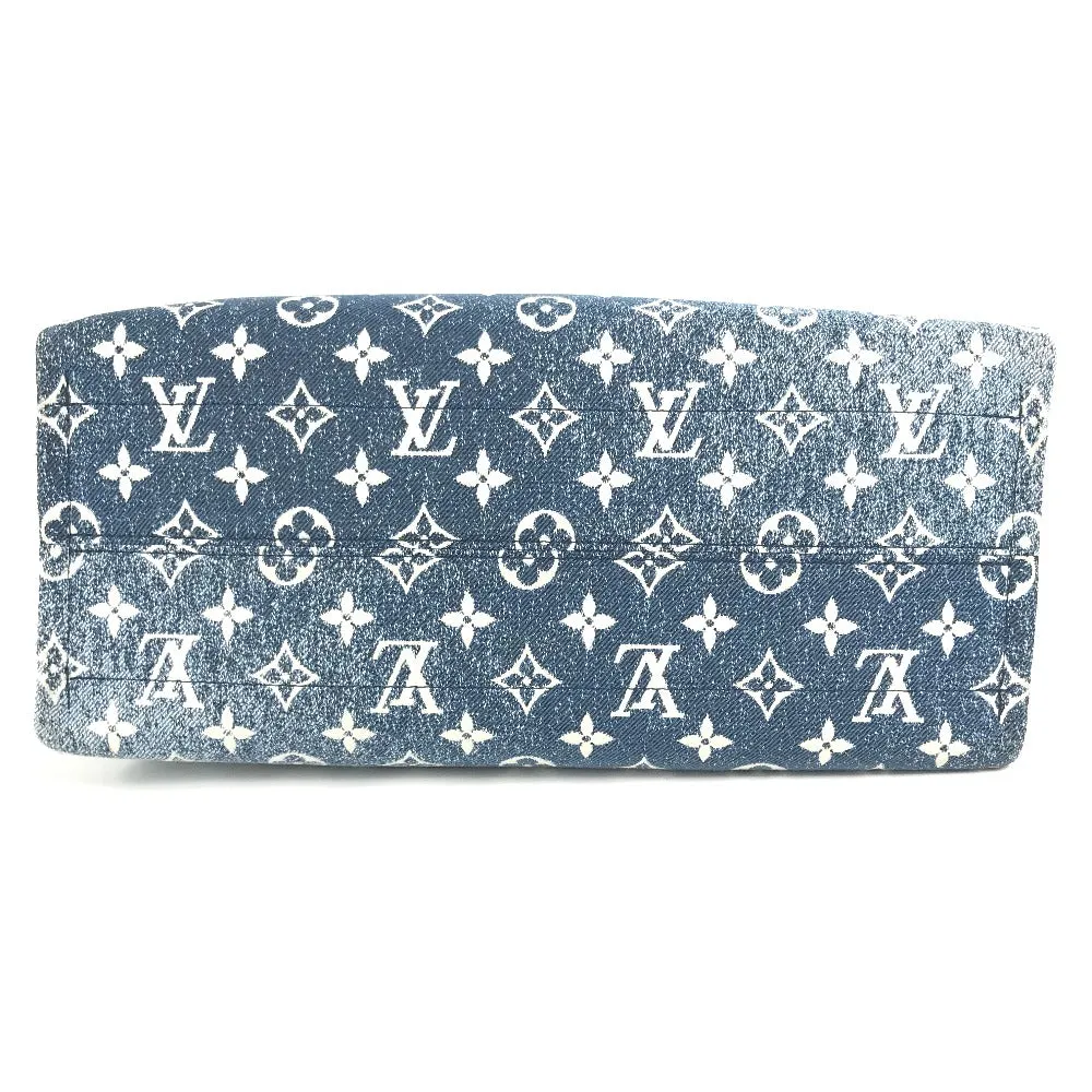 LOUIS VUITTON Shoulder Bag M59608 Monogram denim canvas, leather blue Monogram Denim Jacquard On the Go MM