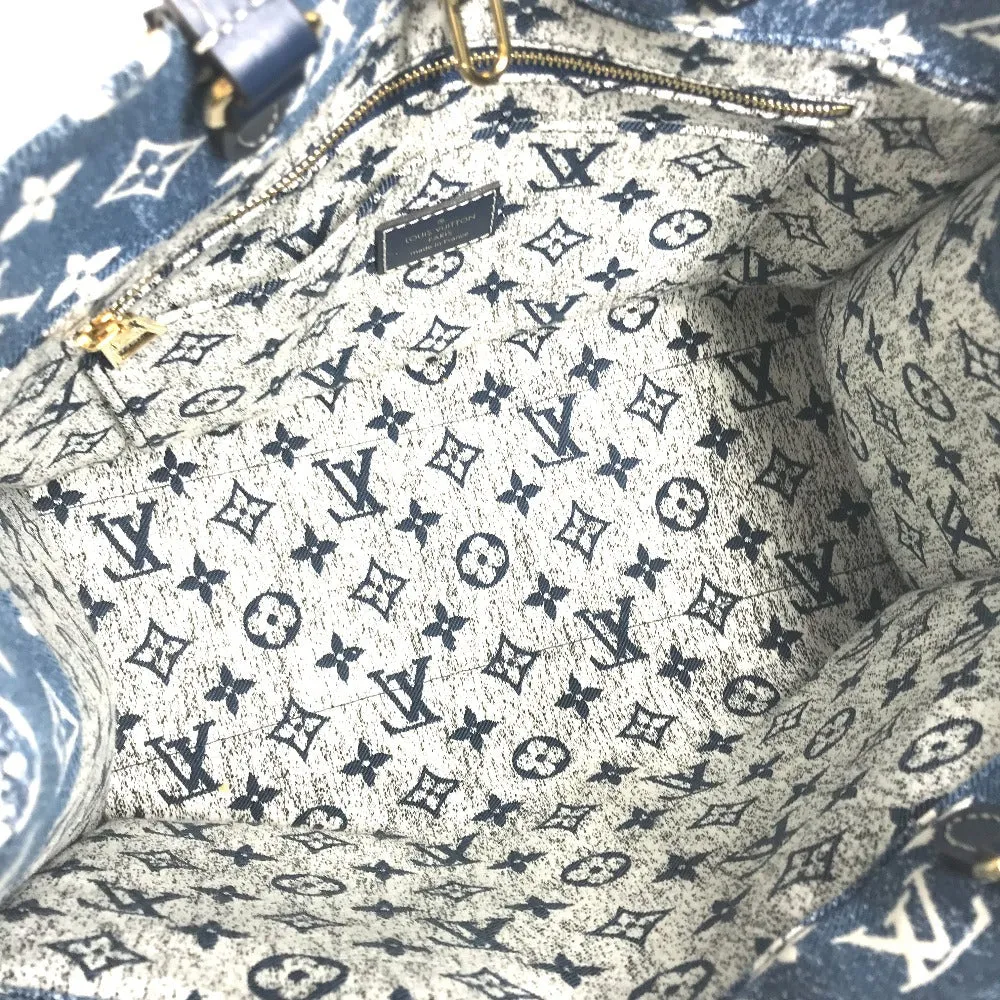 LOUIS VUITTON Shoulder Bag M59608 Monogram denim canvas, leather blue Monogram Denim Jacquard On the Go MM