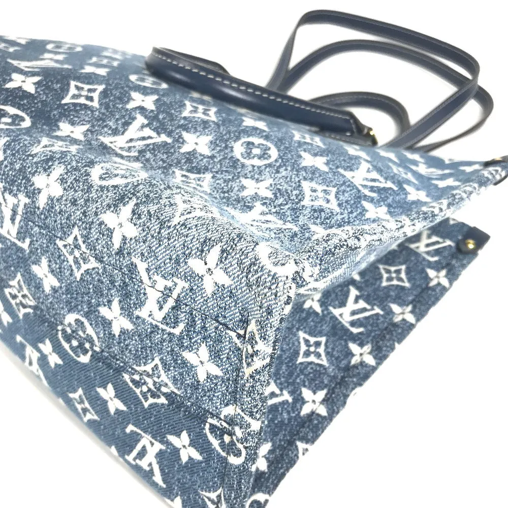LOUIS VUITTON Shoulder Bag M59608 Monogram denim canvas, leather blue Monogram Denim Jacquard On the Go MM