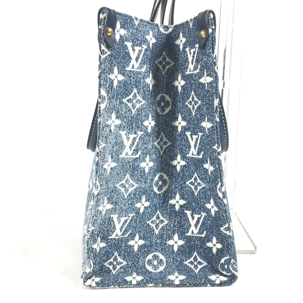 LOUIS VUITTON Shoulder Bag M59608 Monogram denim canvas, leather blue Monogram Denim Jacquard On the Go MM