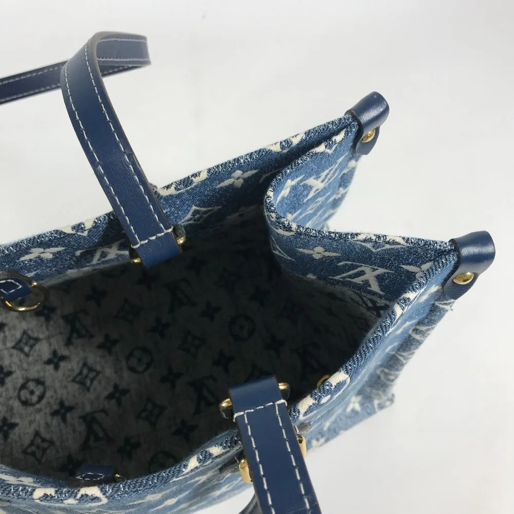 LOUIS VUITTON Shoulder Bag M59608 Monogram denim canvas, leather blue Monogram Denim Jacquard On the Go MM