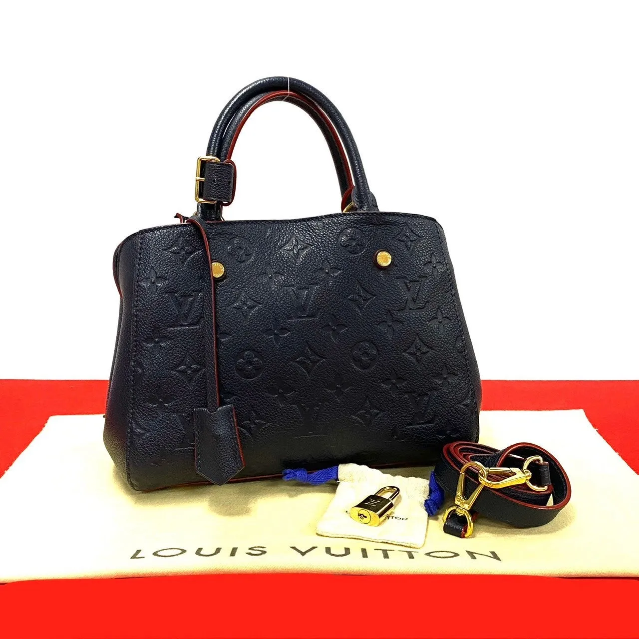 LOUIS VUITTON Shoulder Bag Monogram Ann Platt Navy Monogram Unplant Montaigne BB Women Used