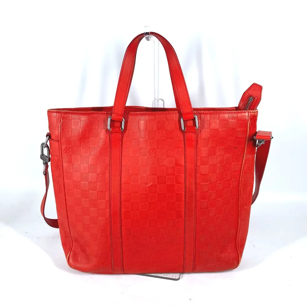 LOUIS VUITTON Shoulder Bag N41268 Damier Anfini Leather Orange type Damier Anfini Tadao PM