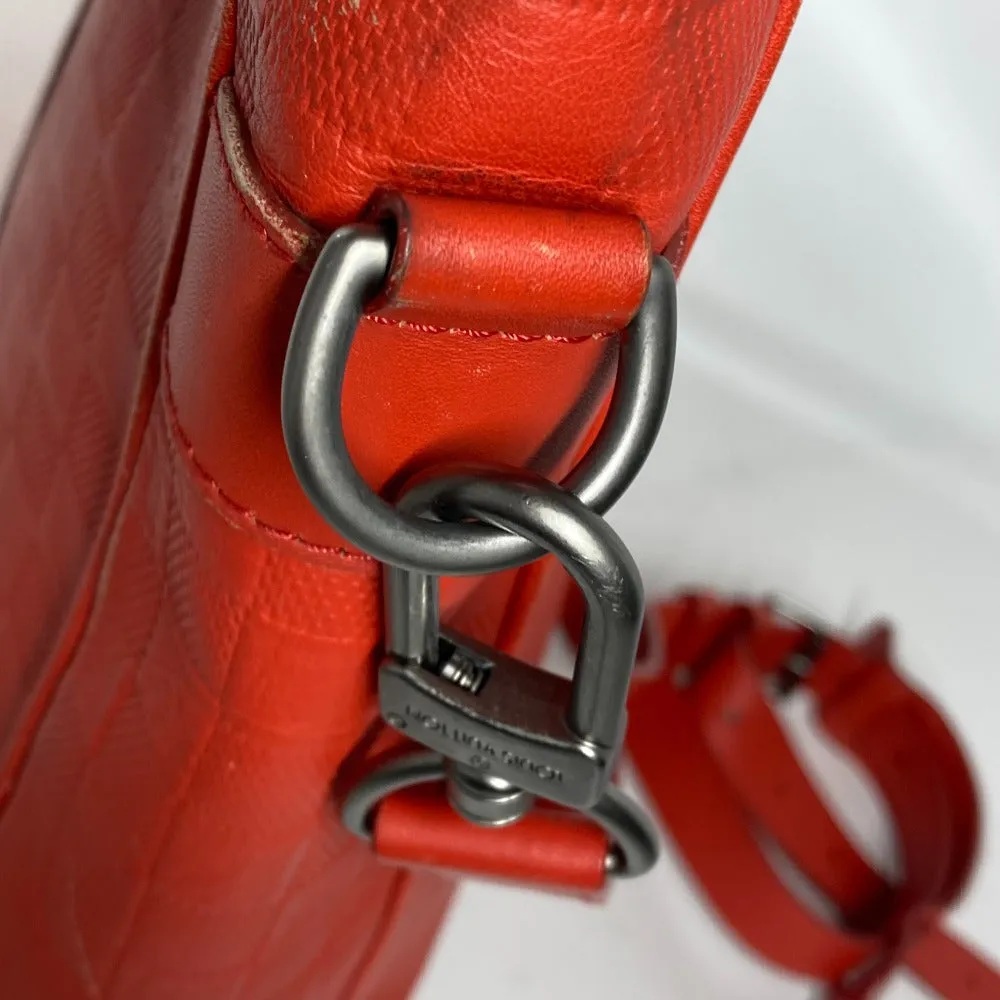 LOUIS VUITTON Shoulder Bag N41268 Damier Anfini Leather Orange type Damier Anfini Tadao PM