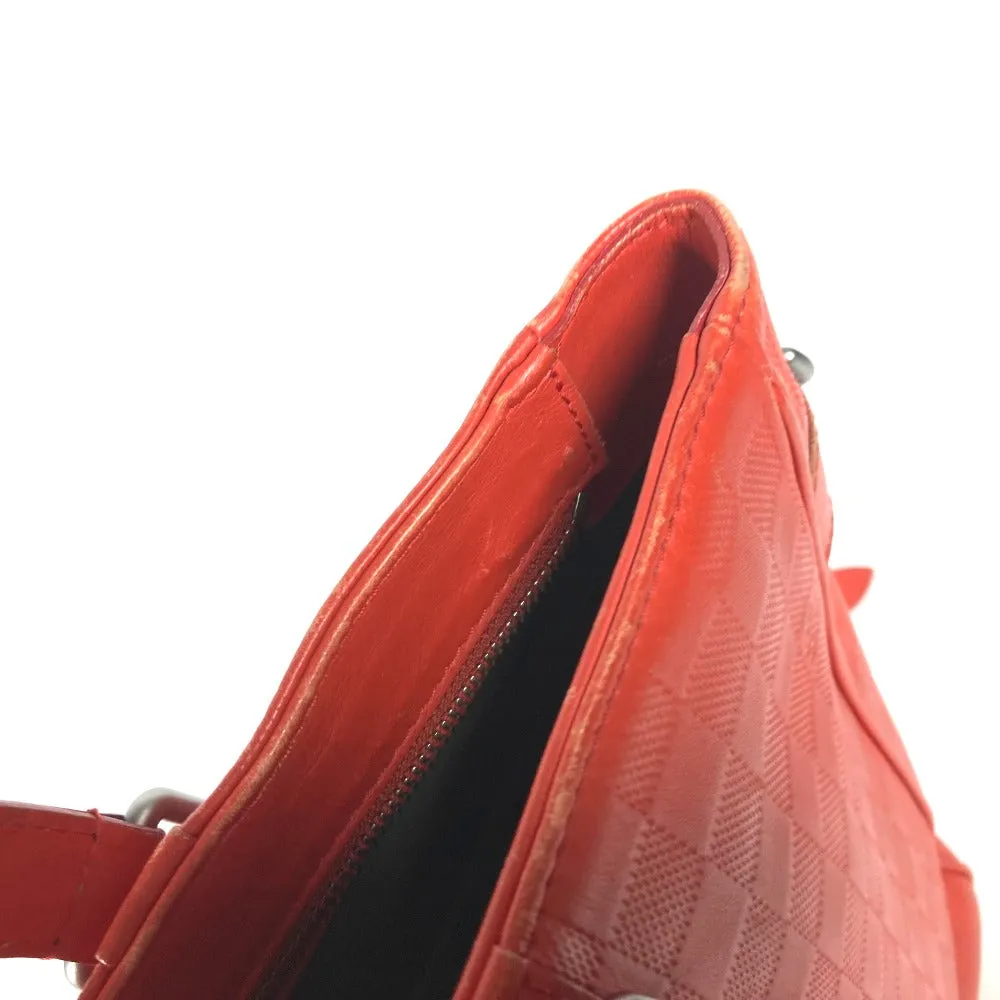 LOUIS VUITTON Shoulder Bag N41268 Damier Anfini Leather Orange type Damier Anfini Tadao PM