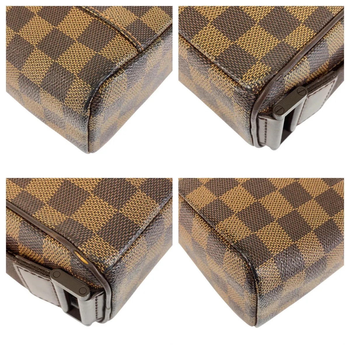 LOUIS VUITTON Shoulder Bag N41442 PVC Brown Gold Metal Shoulder Bag pochette Damier Olaf Women Used