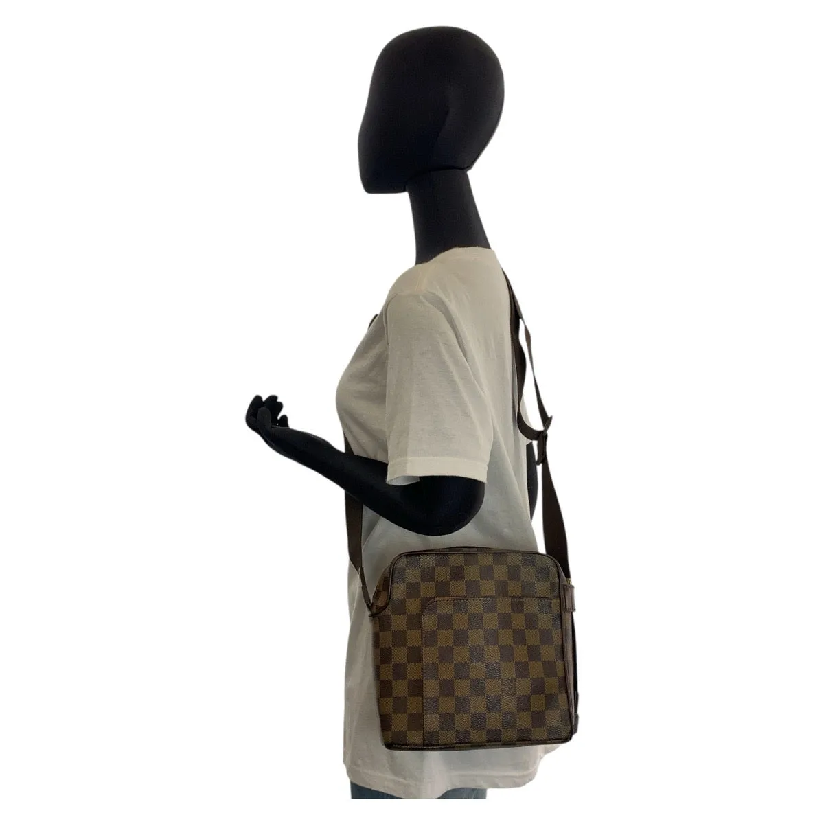 LOUIS VUITTON Shoulder Bag N41442 PVC Brown Gold Metal Shoulder Bag pochette Damier Olaf Women Used