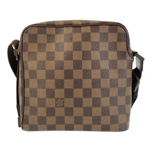 LOUIS VUITTON Shoulder Bag N41442 PVC Brown Gold Metal Shoulder Bag pochette Damier Olaf Women Used