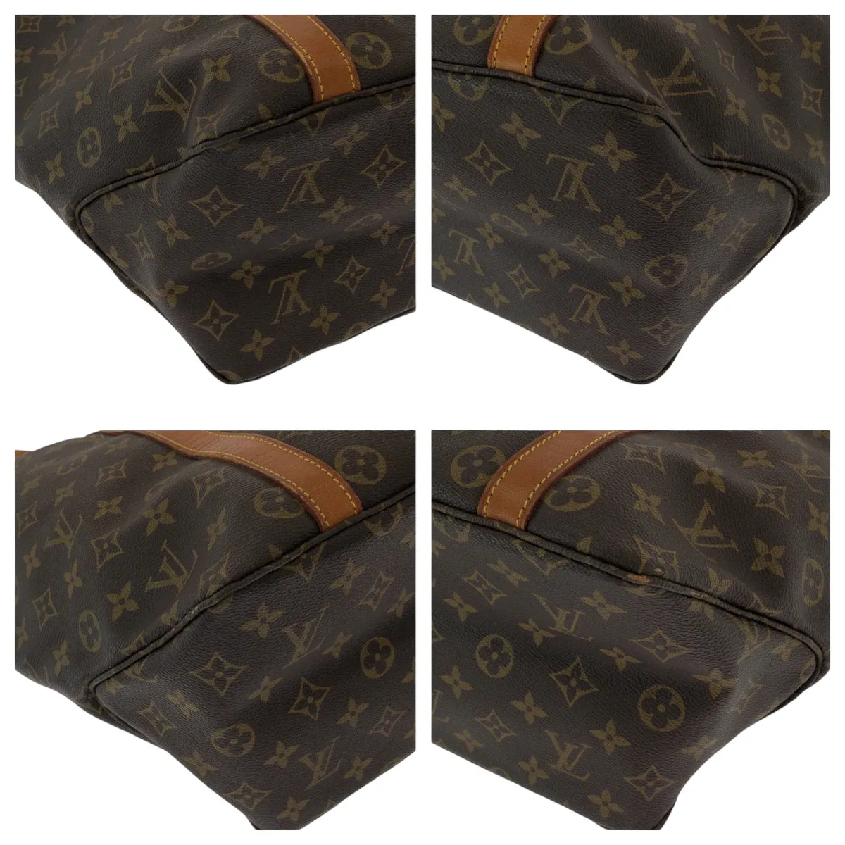LOUIS VUITTON Tote Bag M51108 PVC Brown Gold Metal Tote Bag Shoulder Bag Monogram Sac shopping Women Used
