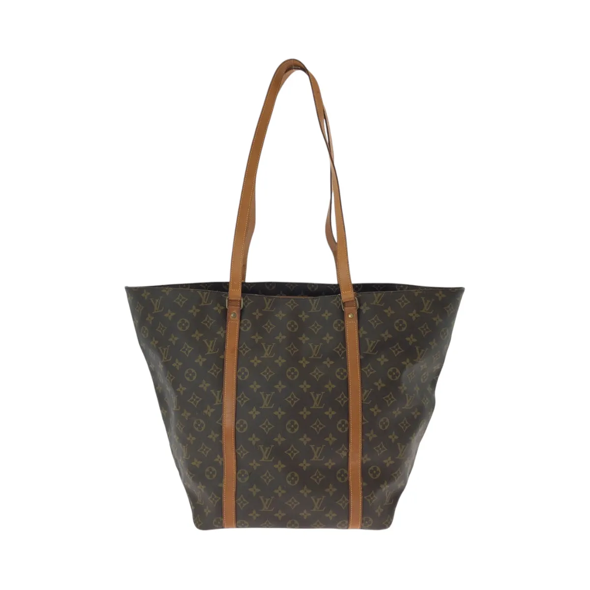 LOUIS VUITTON Tote Bag M51108 PVC Brown Gold Metal Tote Bag Shoulder Bag Monogram Sac shopping Women Used