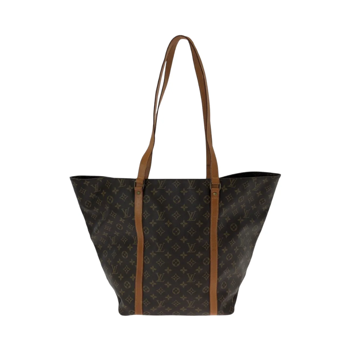 LOUIS VUITTON Tote Bag M51108 PVC Brown Gold Metal Tote Bag Shoulder Bag Monogram Sac shopping Women Used