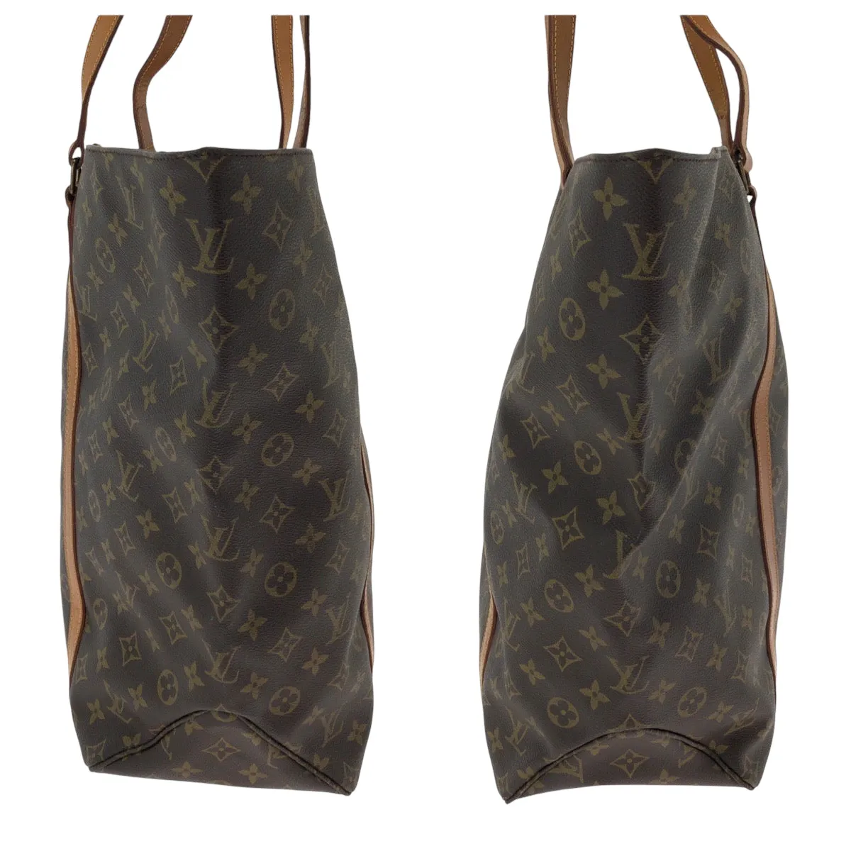 LOUIS VUITTON Tote Bag M51108 PVC Brown Gold Metal Tote Bag Shoulder Bag Monogram Sac shopping Women Used