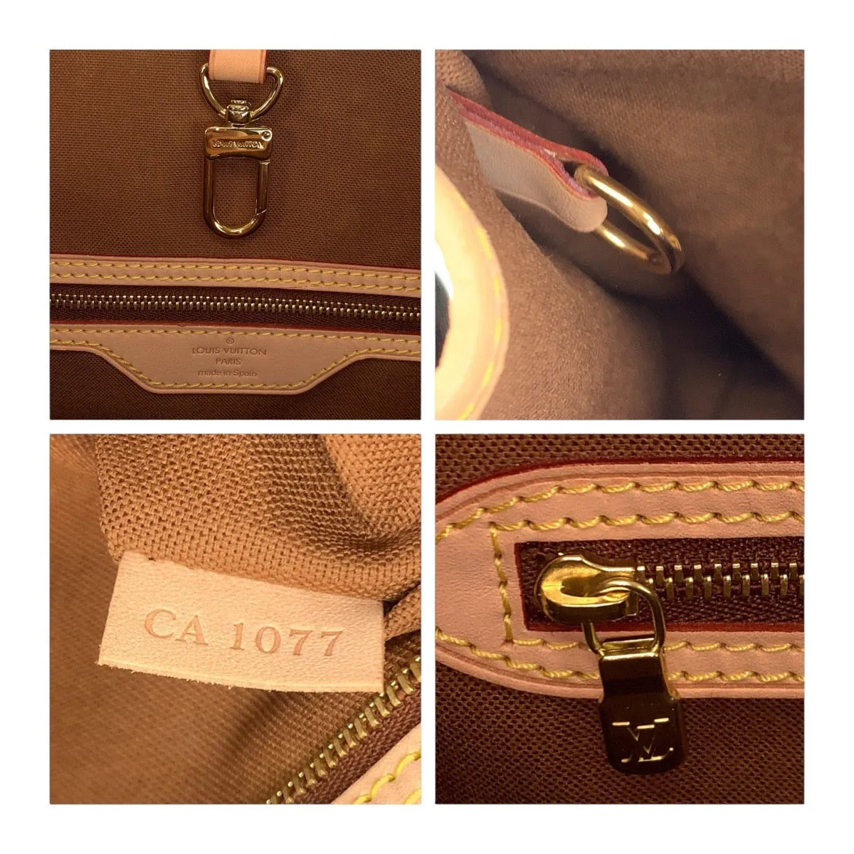 LOUIS VUITTON Tote Bag M51154 PVC Brown Gold Metal Tote Bag Shoulder Bag Monogram Batignolles Horizontal Women Used