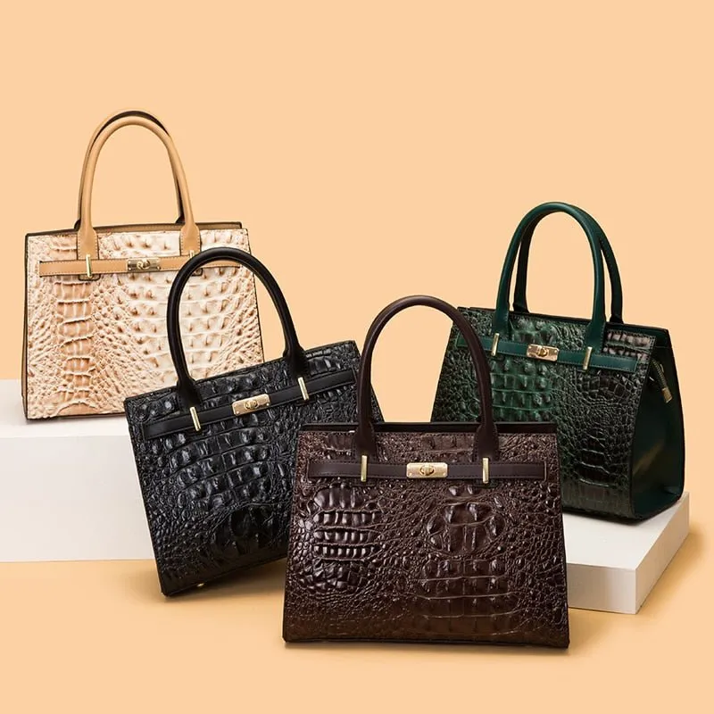 Luxury Crocodile Pattern Handbag