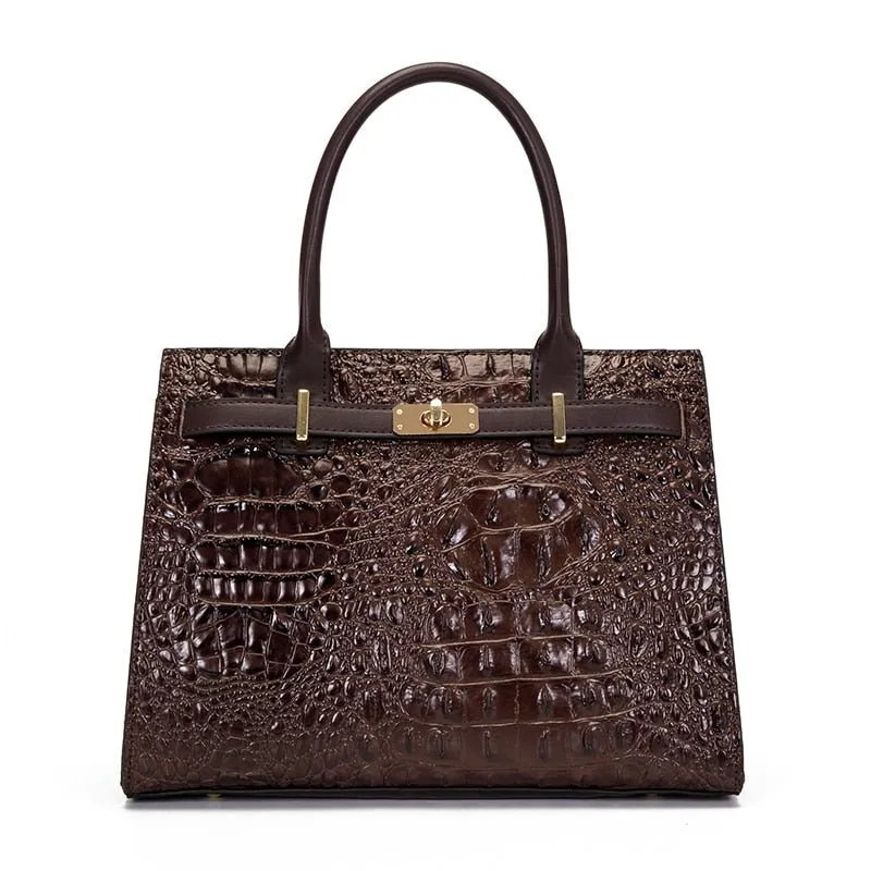 Luxury Crocodile Pattern Handbag
