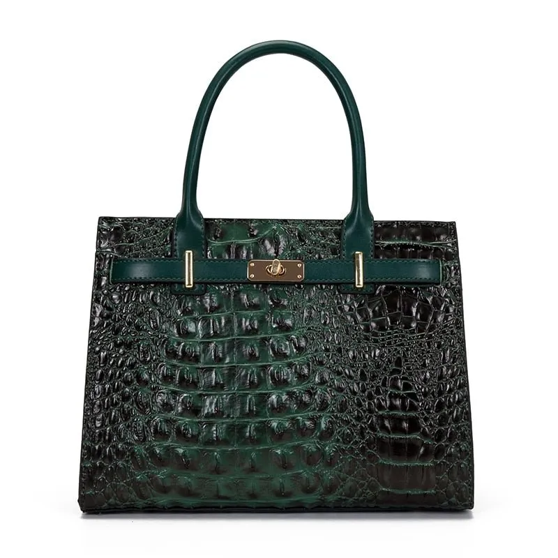 Luxury Crocodile Pattern Handbag