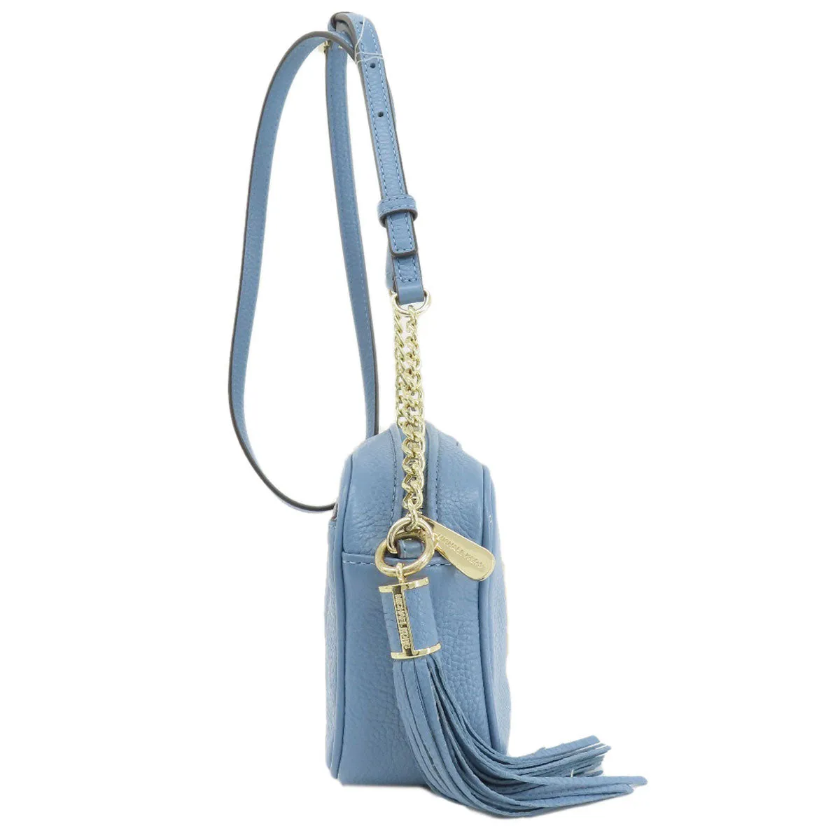MICHAEL KORS Shoulder Bag leather blue logo Women Used