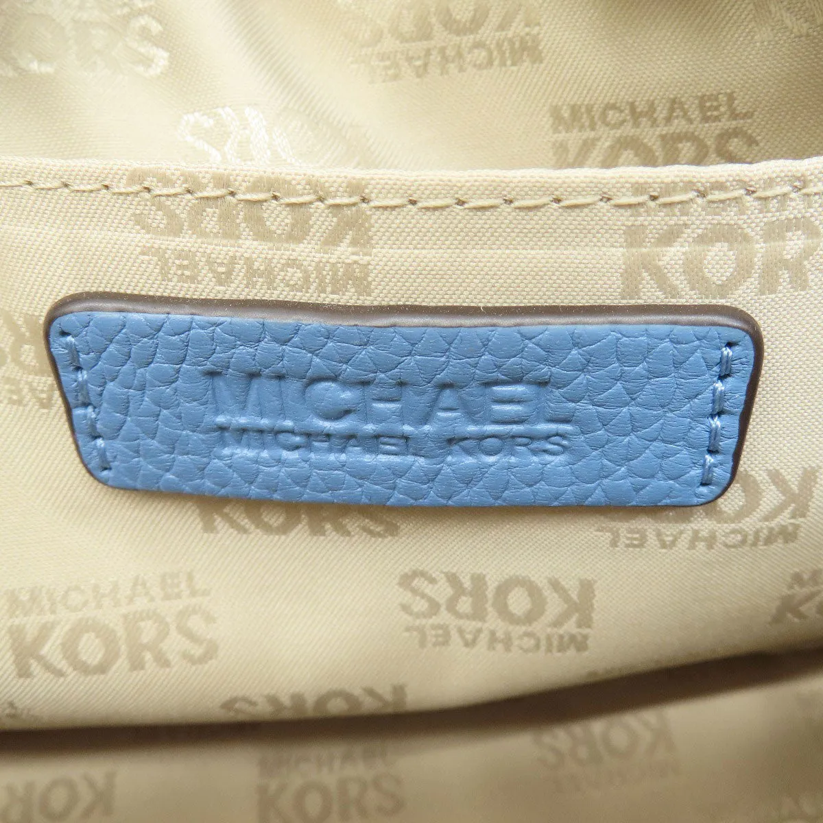 MICHAEL KORS Shoulder Bag leather blue logo Women Used