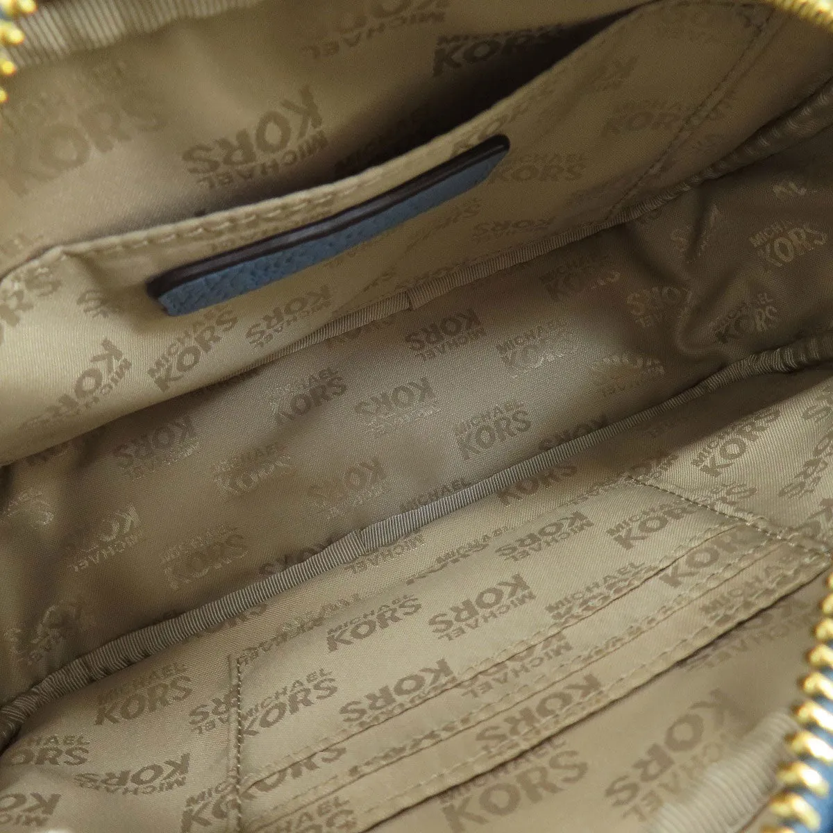 MICHAEL KORS Shoulder Bag leather blue logo Women Used