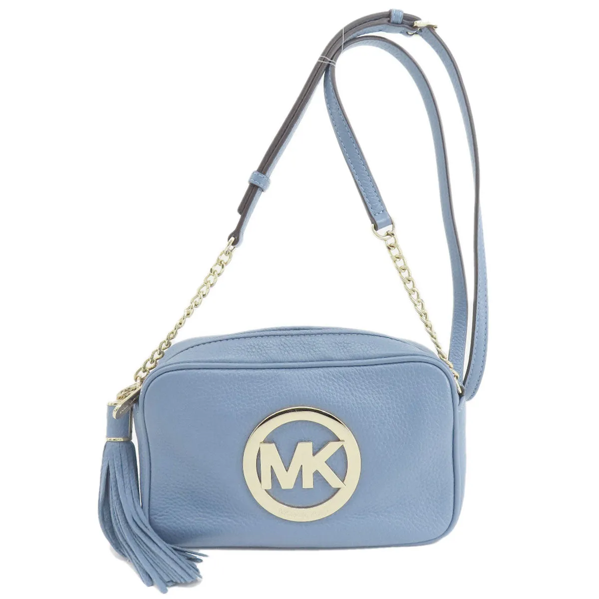 MICHAEL KORS Shoulder Bag leather blue logo Women Used