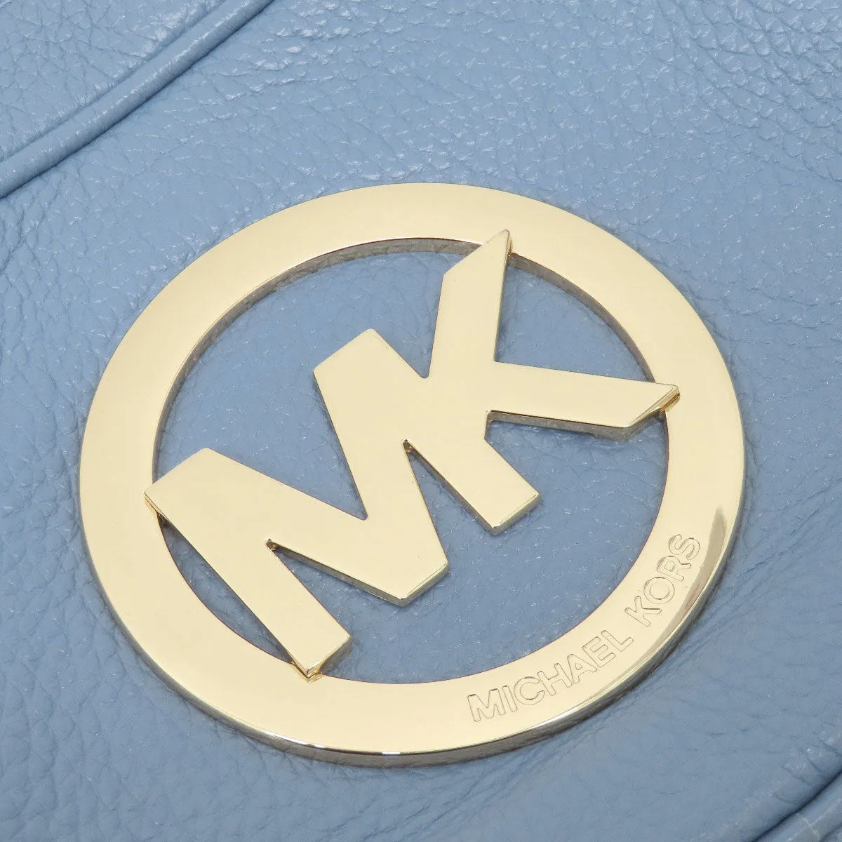 MICHAEL KORS Shoulder Bag leather blue logo Women Used