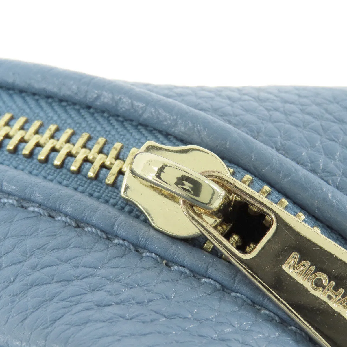MICHAEL KORS Shoulder Bag leather blue logo Women Used
