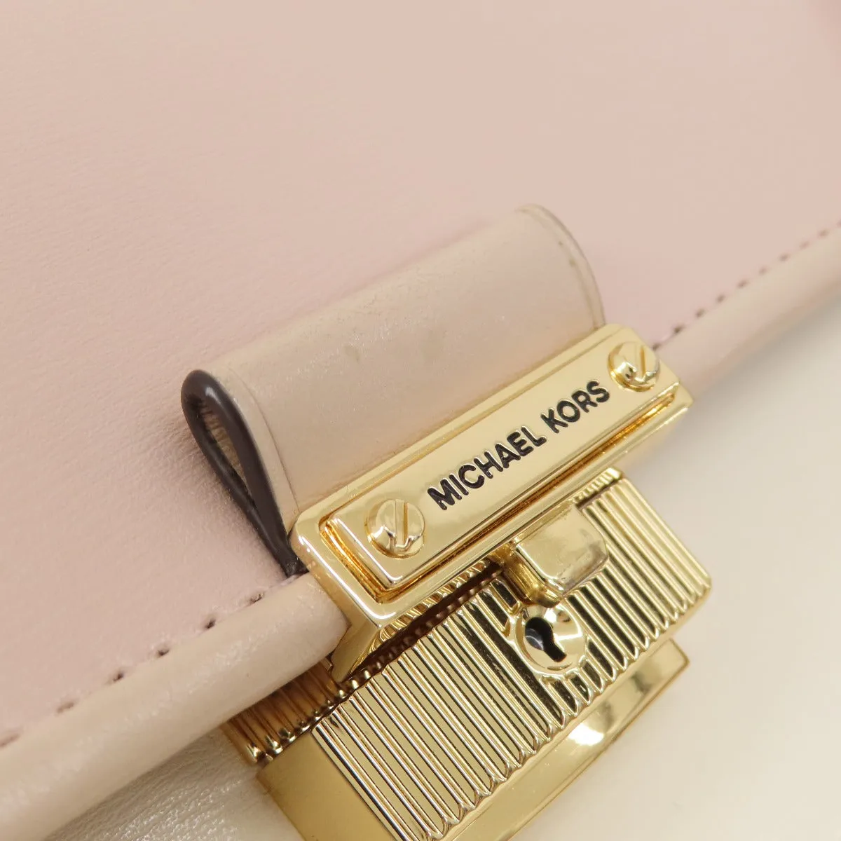 MICHAEL KORS Shoulder Bag leather pink logo Women Used