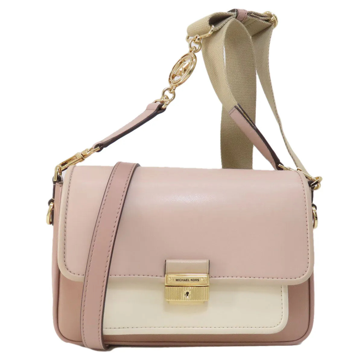 MICHAEL KORS Shoulder Bag leather pink logo Women Used