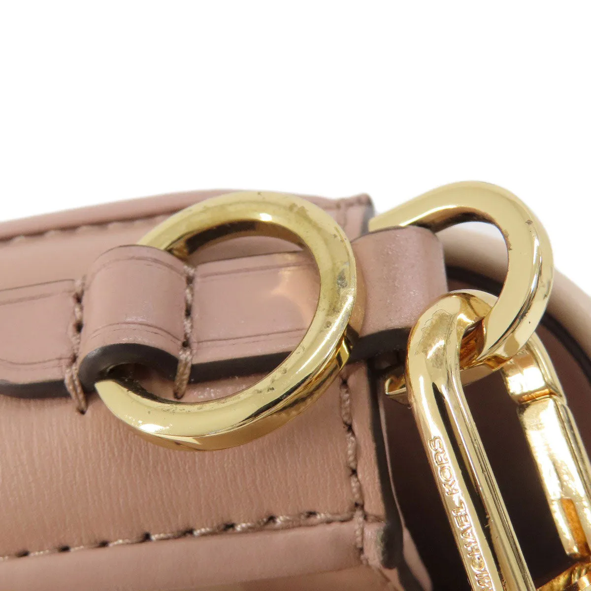 MICHAEL KORS Shoulder Bag leather pink logo Women Used