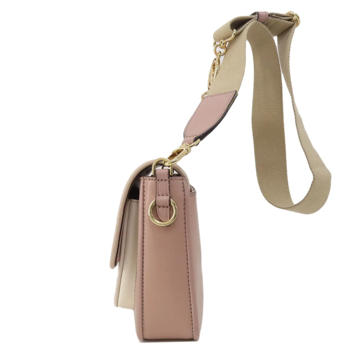 MICHAEL KORS Shoulder Bag leather pink logo Women Used