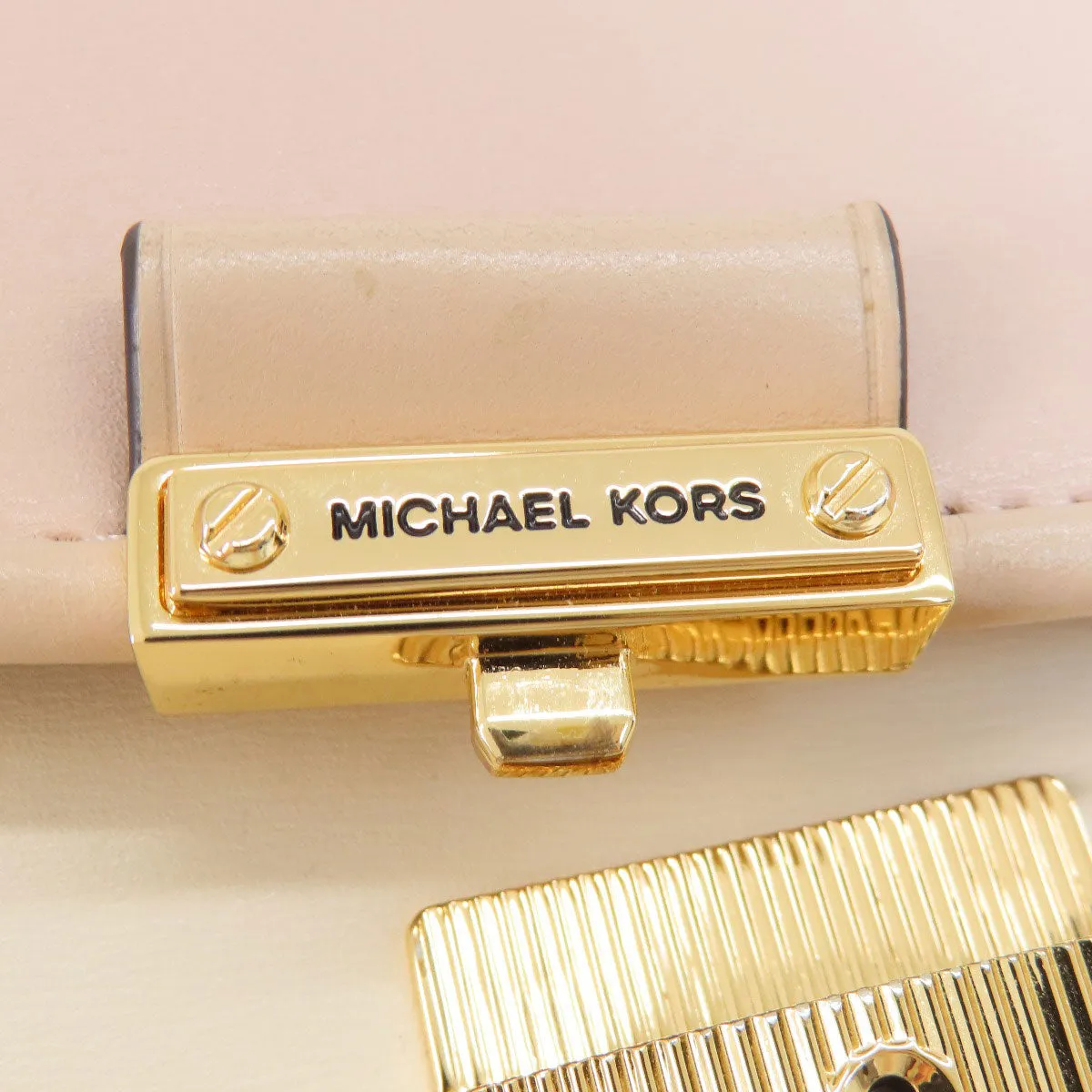 MICHAEL KORS Shoulder Bag leather pink logo Women Used