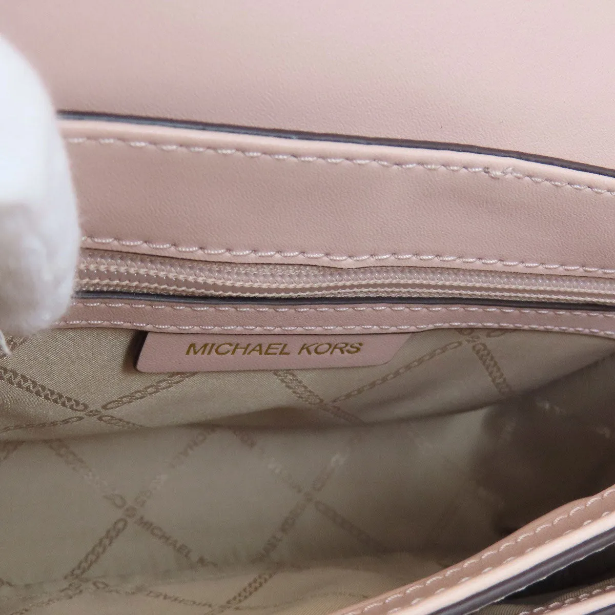 MICHAEL KORS Shoulder Bag leather pink logo Women Used