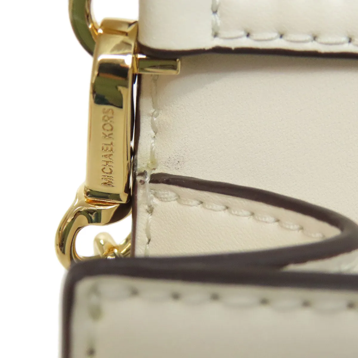 MICHAEL KORS Shoulder Bag leather white logo Women Used