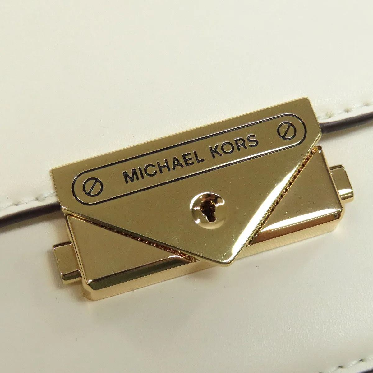 MICHAEL KORS Shoulder Bag leather white logo Women Used